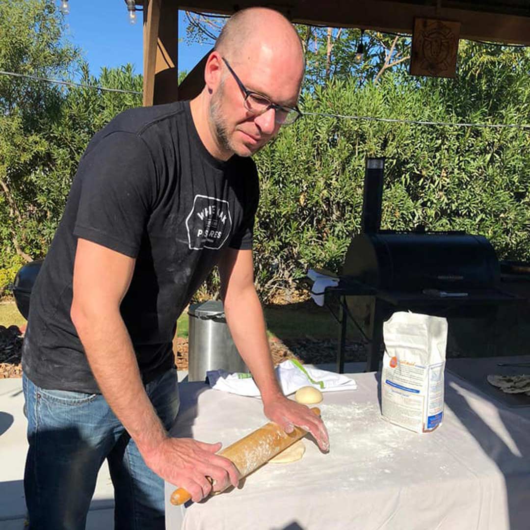 Kent demos grilled flatbread