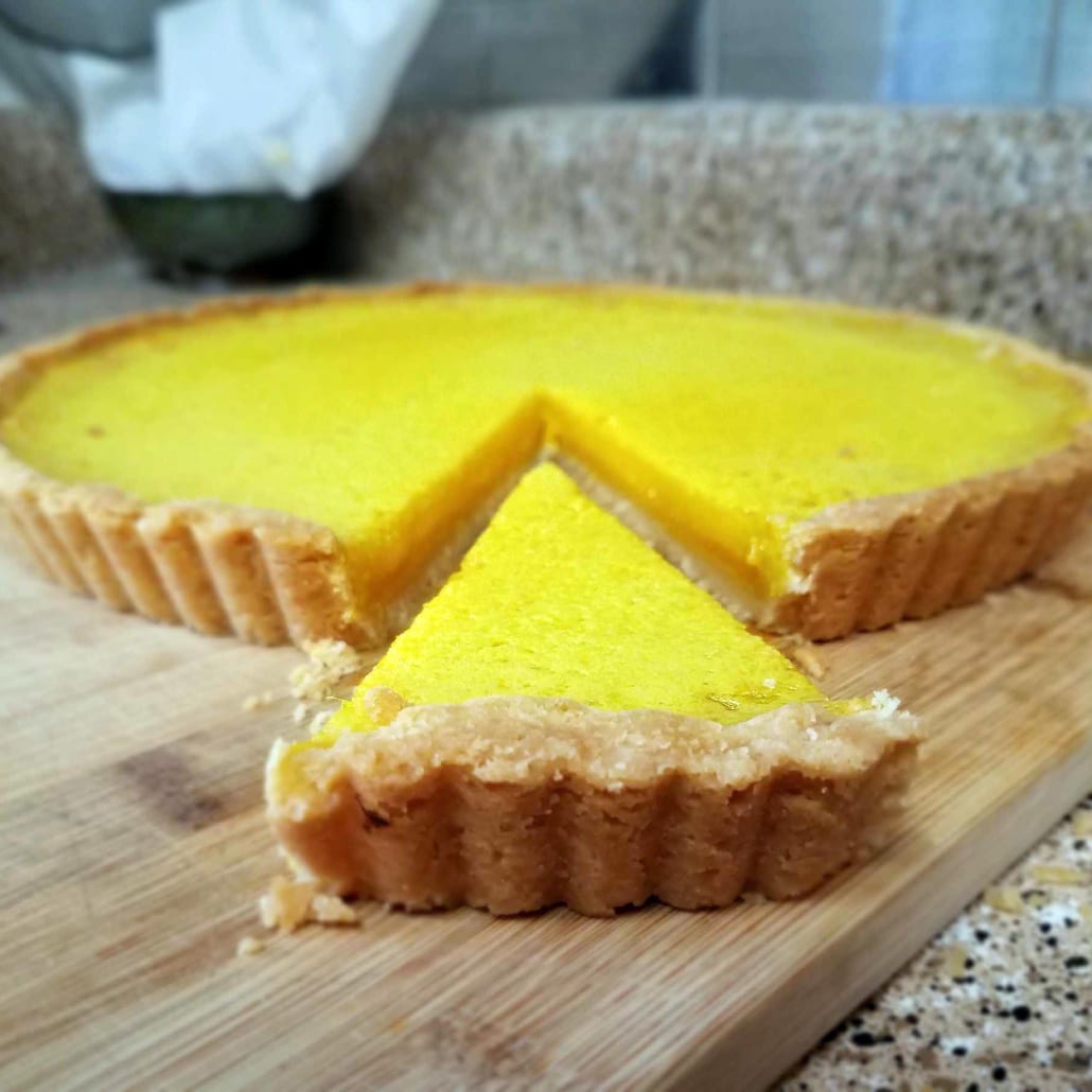 Bake until your lemon ginger tart is fully set.