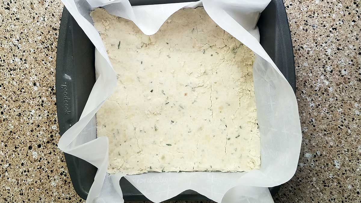 Shortbread in 9 inch square pan