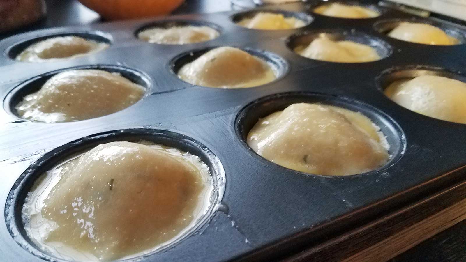 Pies filled with molasses pulled pork
