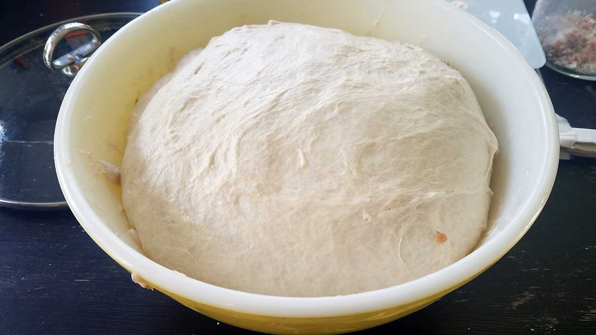 Cuban Bread doubled in size after first rise.