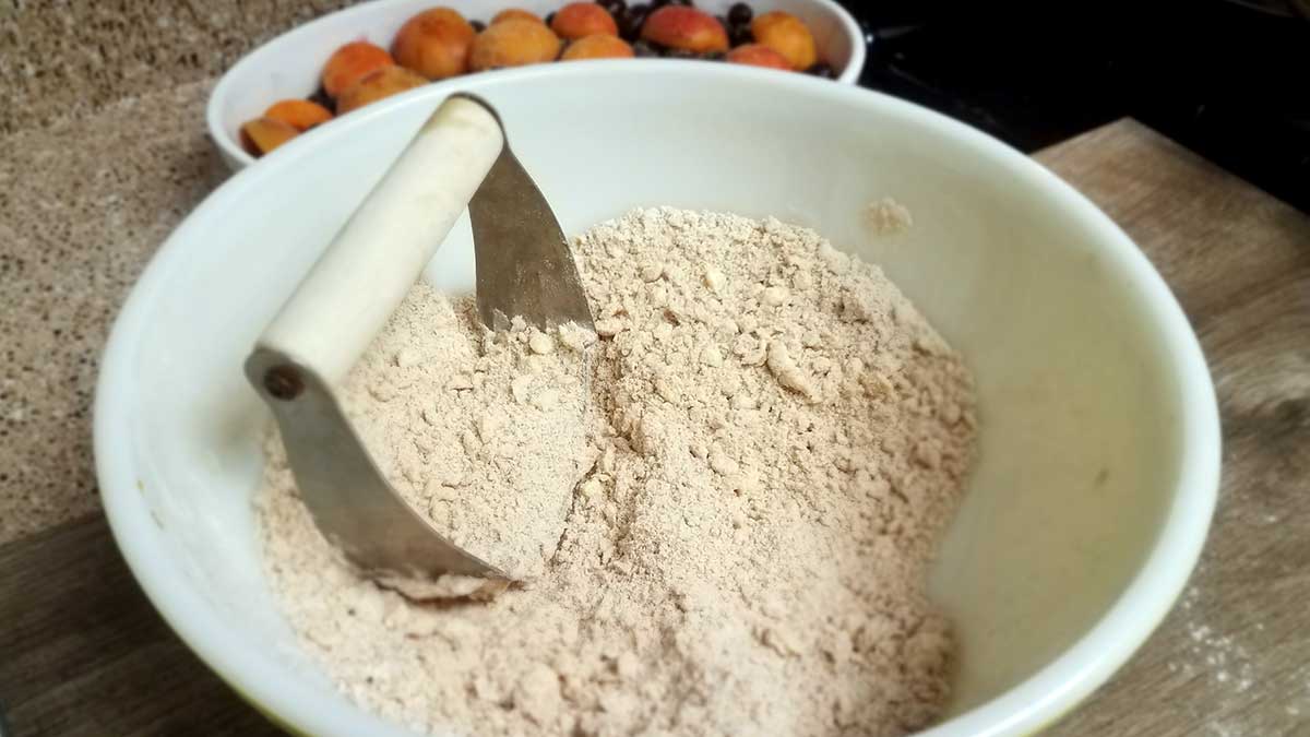 Making a crumb topping by hand