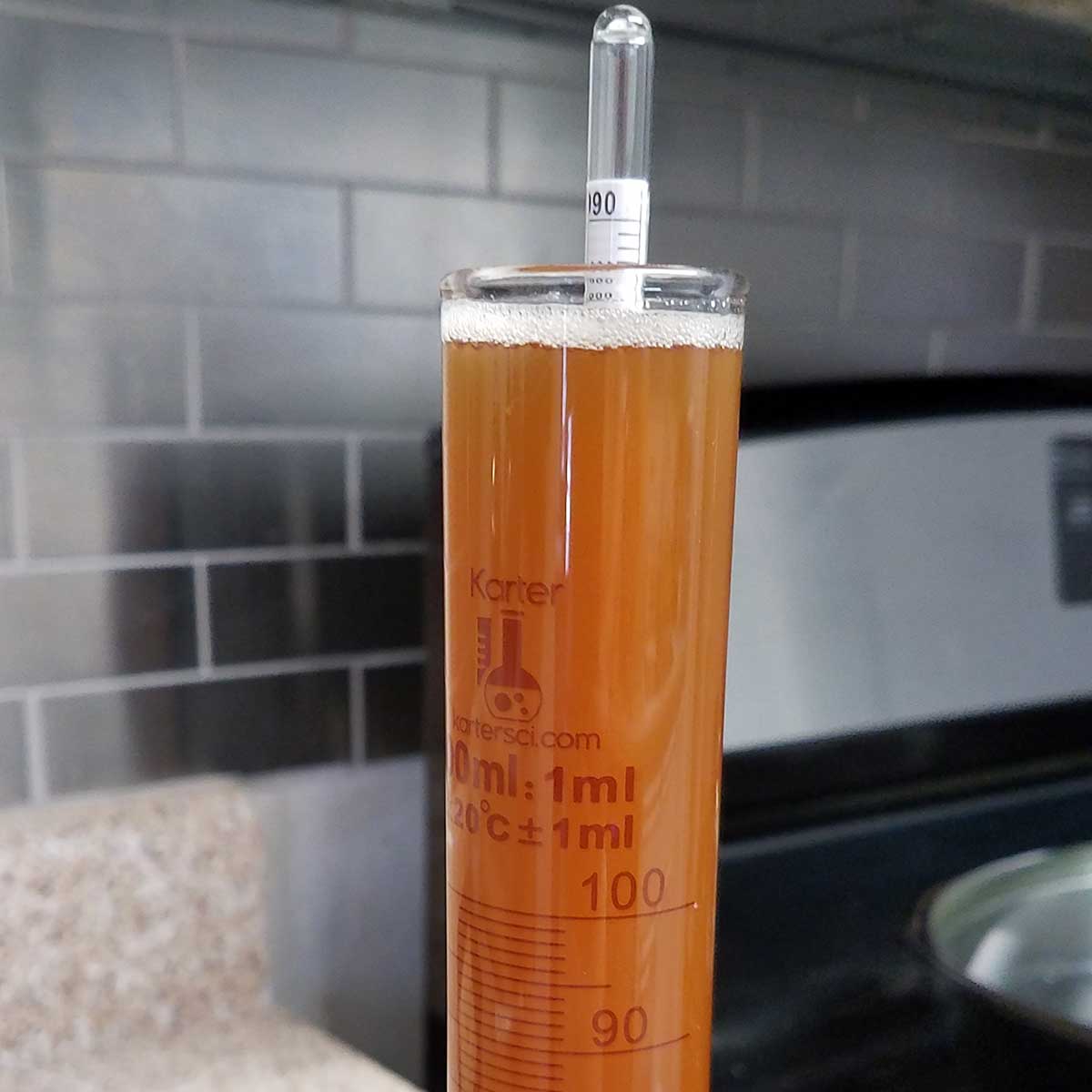 Hydrometer measures specific gravity