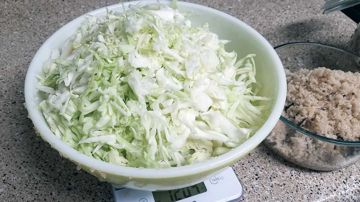 Measure the cabbage by weight.