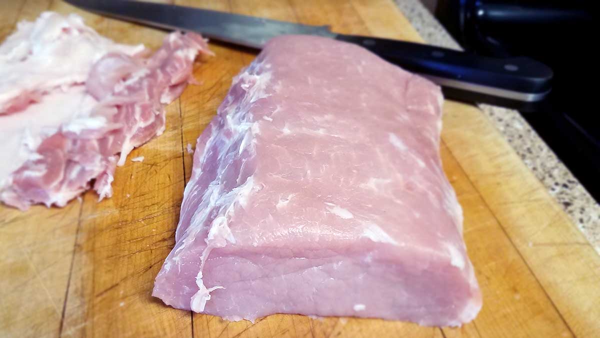 Trimmed pork loin.