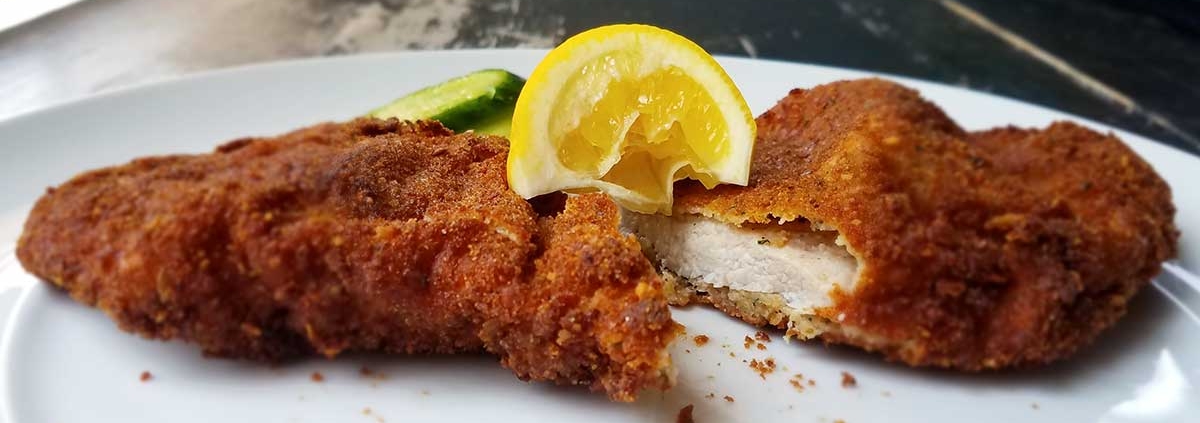 Wienerschnitzel made with pork cutlet is schweine-schnitzel.